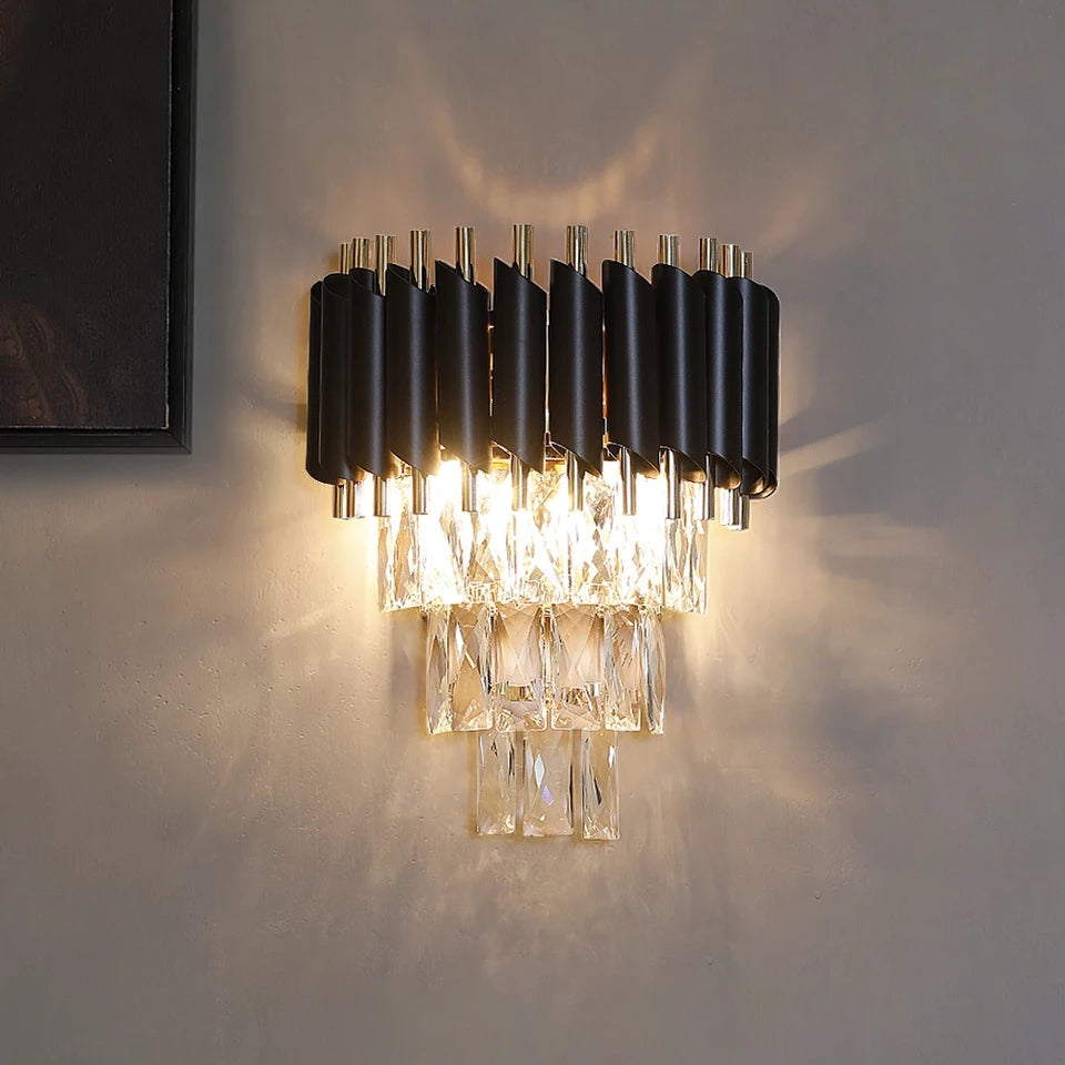 Luxury Crystal Waterfall Wall Lamp
