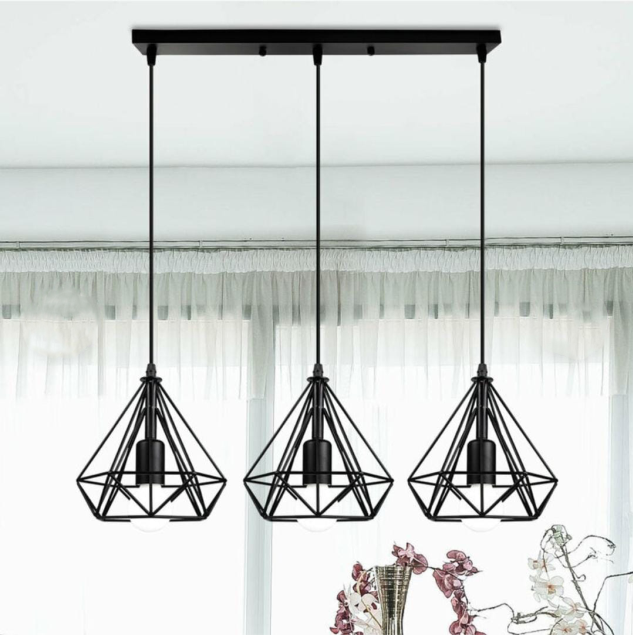 3in1 Diamond Hanging Lamp in Rectangular Base