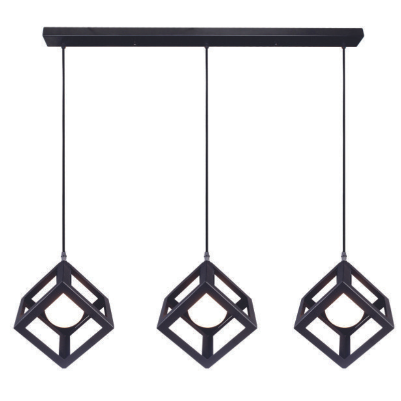 3in1 Square Hanging Lamp in Rectangular Base