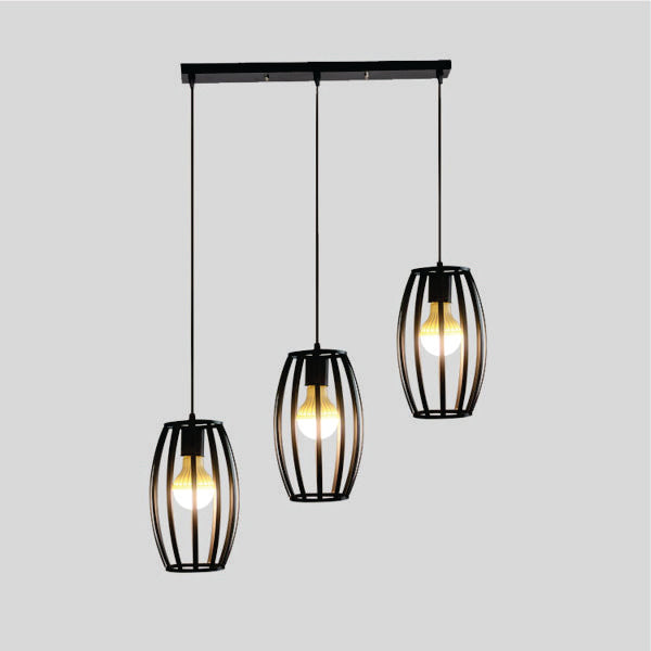 3in1 Drum shaped Hanging Lamp in Rectangular Base