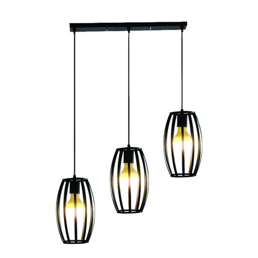 3in1 Drum shaped Hanging Lamp in Rectangular Base