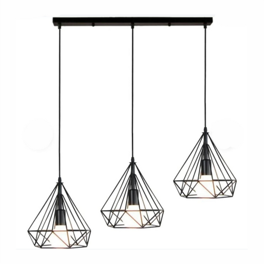 3in1 Diamond Hanging Lamp in Rectangular Base