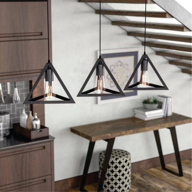 3in1 Triangle Hanging Lamp in Rectangular Base