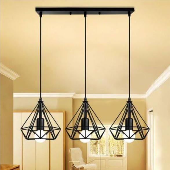 3in1 Diamond Hanging Lamp in Rectangular Base